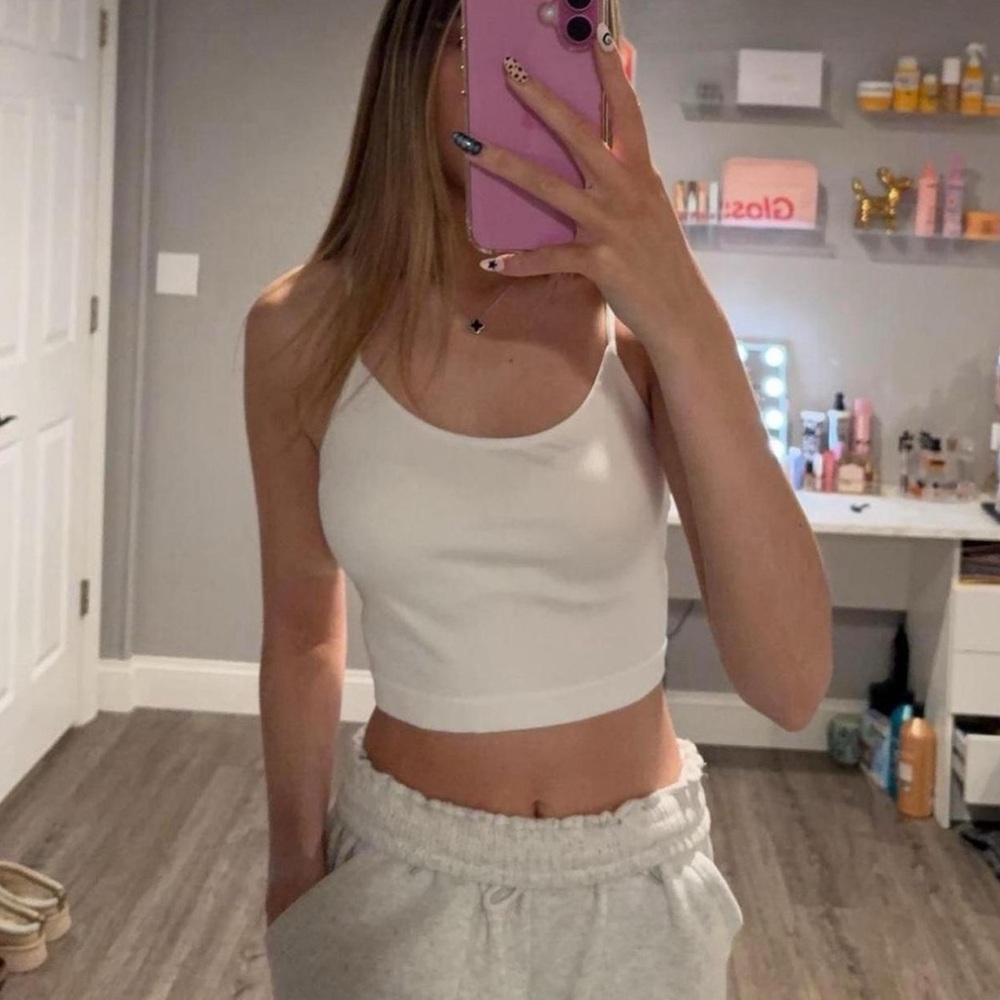 White Cropped Tank